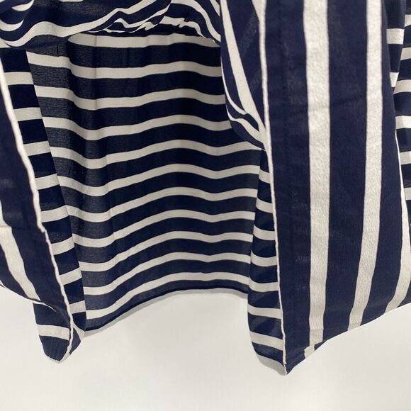 J.Crew 100% Silk Marin Sailor Mini Dress Nautical Stripe Lightweight Short Sleev - Picture 7 of 12